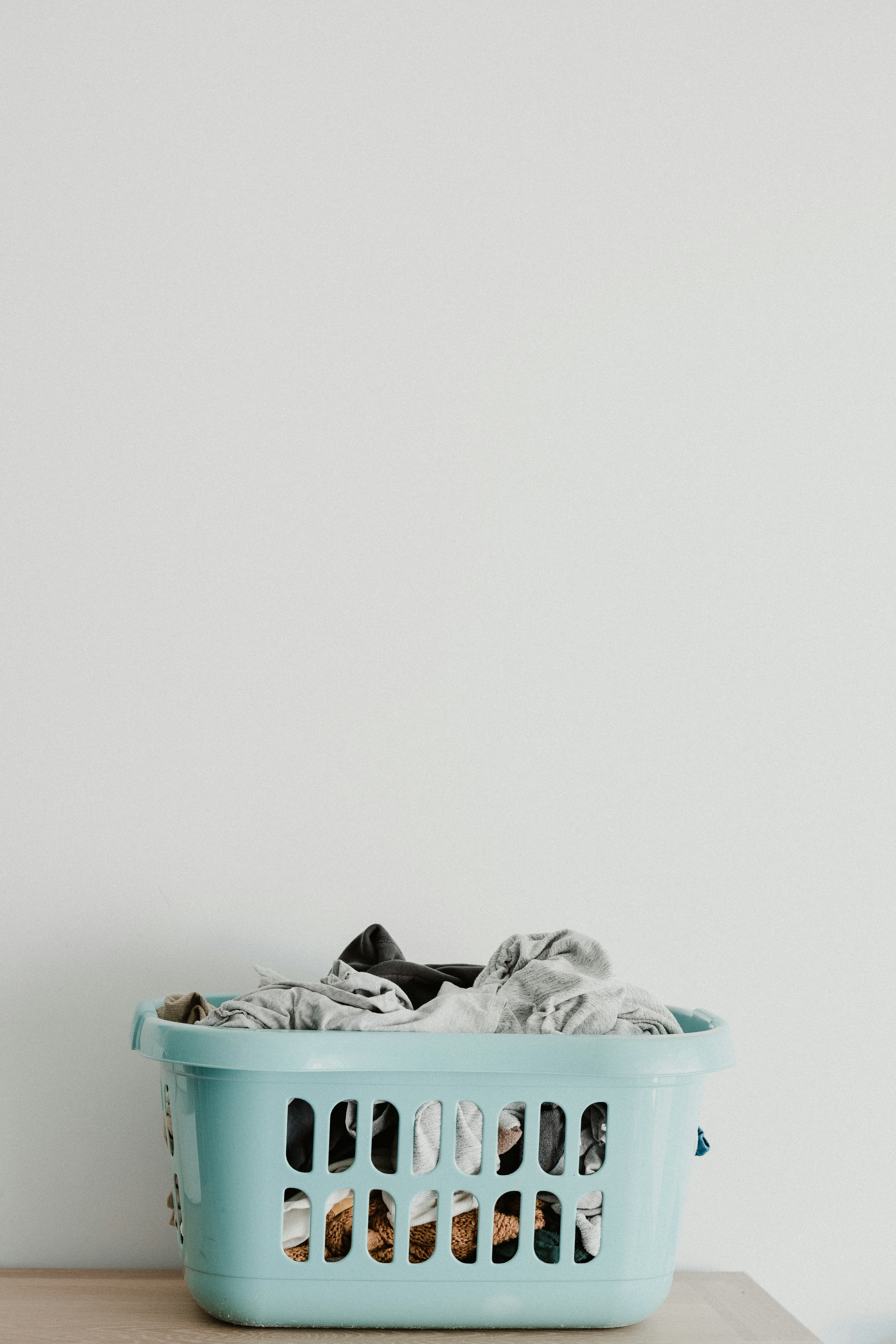 A laundry basket full of clothes